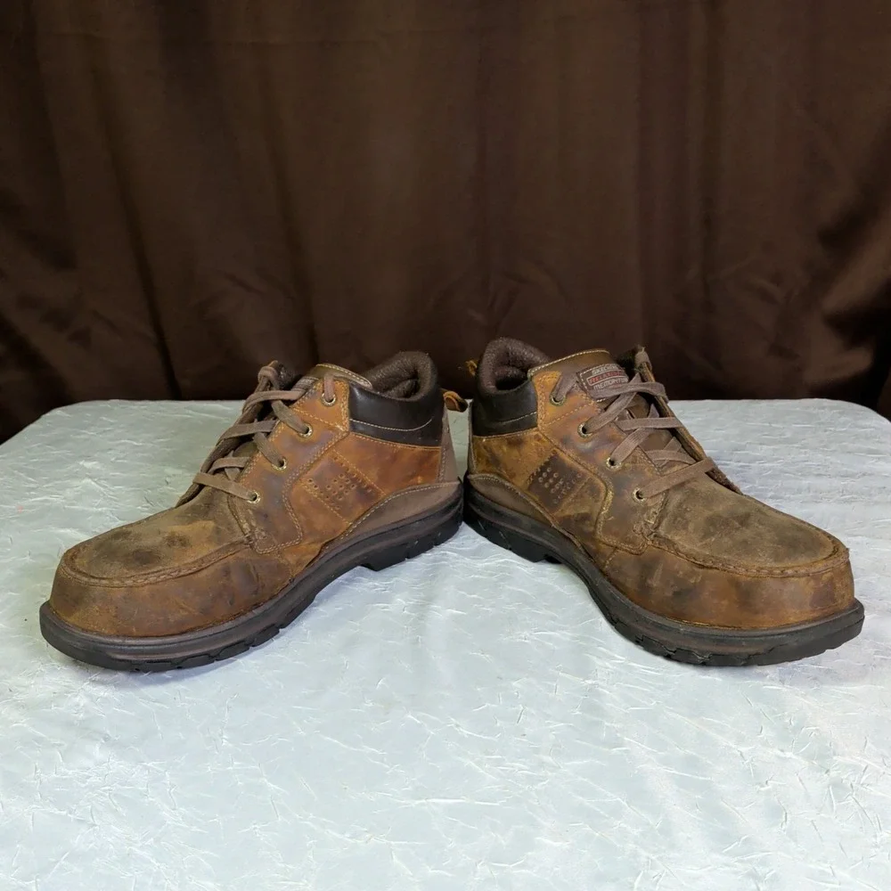 Skechers Segment Melego Chukka Boots Mens Size 12EW Extra Wide Brown Leather